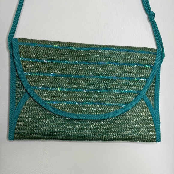Blue Woven Wristlet with Sequin Detail Finish - Picture 2 of 6